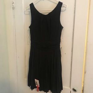 Black pleat dress Teeze Me size 7 NWT